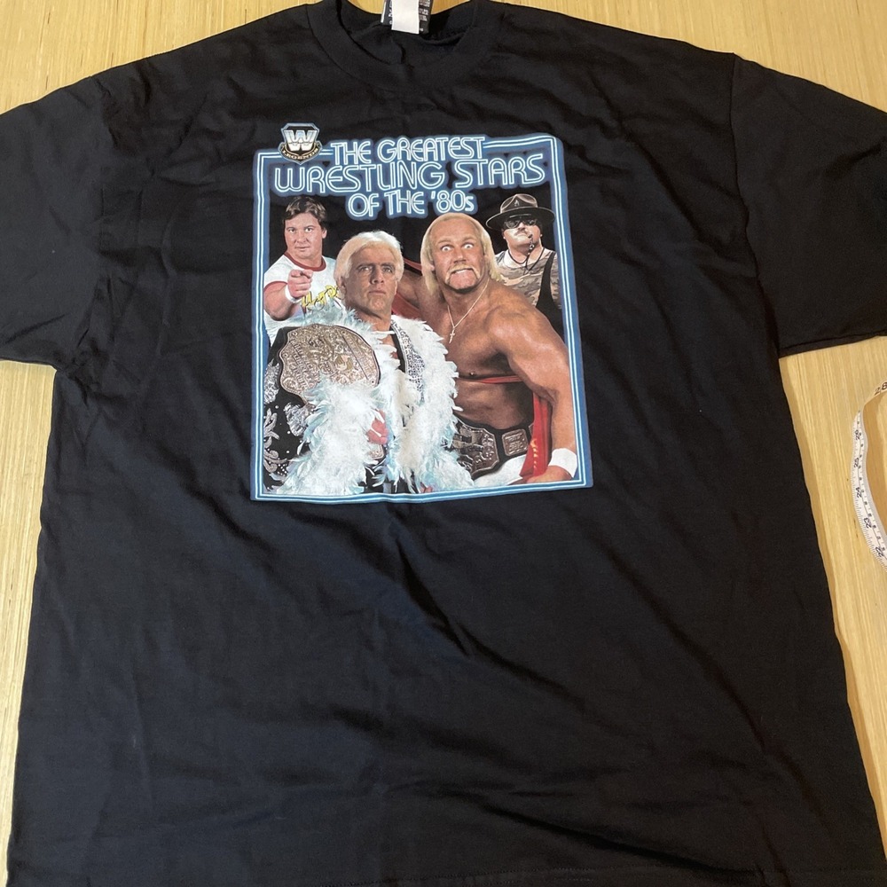 WWE the greatest wrestling stars of the 80s 2XL T-Shirt Double Sided NOS